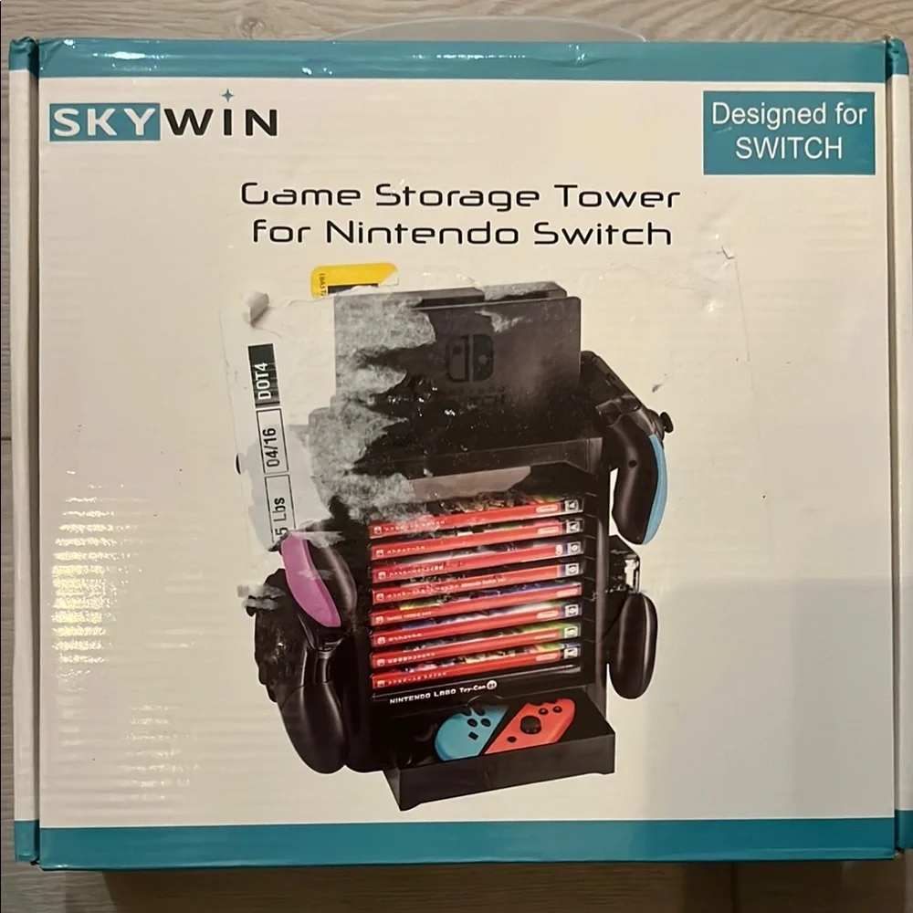 Black Console Storage Tower for Nintendo Switch